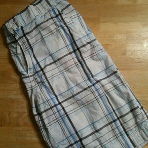 Union Bay White Blue Plaid Shorts